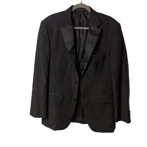 Pronto Uomo Black Wool Blend Tuxedo Blazer Sz 39R